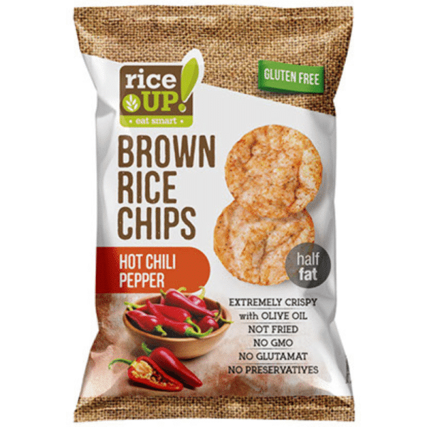 Rice Up Brown Rice Chips With Hot Chilli Pepper 25gm